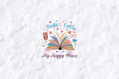 Books And Coffee My Happy Place Open Book Shirt Design Product Image 3