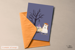 Cute Ghost PNG. Spooky Halloween Tea Party Clipart Product Image 3