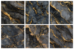Black &amp; Gold Glitter Marble Texture Seamless Pat Product Image 3