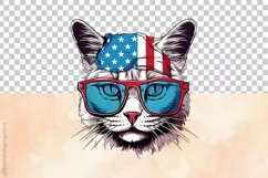 Cymric Cat 03 Variations| Patriotic Clipart | 4th of July Product Image 3