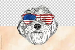 Maltese Dog | Patriotic Clipart | 4th of July Product Image 3
