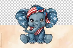 Funny Elephant| Patriotic Clipart | 4th of July Product Image 3
