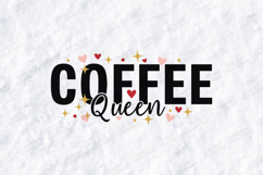 Coffee Queen SVG - Fun Caffeine Lover Retro Shirt Design Product Image 3