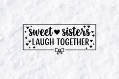 Sweet Sisters Laugh Together SVG - Cute Sister Group Design Product Image 3