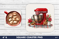 Christmas Kitchen Coaster PNG, Red Kitchen Mixer PNG Product Image 1