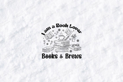 I Am A Book Lover Books And Brews Line Art Reading Design Product Image 3