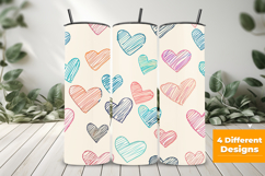 Line Art Hearts Seamless Pattern and Digital Paper Design Product Image 3