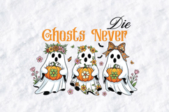 Ghosts Never Die SVG - Floral Coquette Ghost Halloween PNG Product Image 3