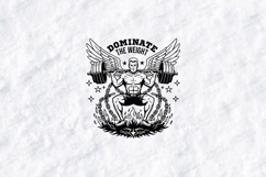 Dominate The Weight Gym Fitness Motivational Design Product Image 1