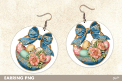 Easter Earrings with Leather Texture Sublimation PNG Product Image 1