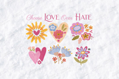 Choose Love Over Hate Boho Floral Hearts JPG Digital Design Product Image 3