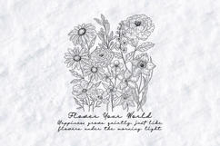 Flower Your World Floral Bouquet SVG PNG Sublimation Print Product Image 1