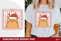 Funny Cat Christmas Sublimation, Tshirt Design PNG Product Image 1