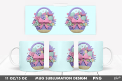 Easter Mug Sublimation Wrap, Spring Mug 11 OZ, 15 OZ Product Image 1