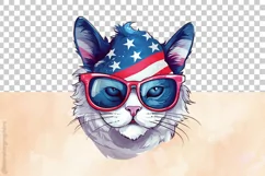 Cymric Cat 03 Variations| Patriotic Clipart | 4th of July Product Image 4