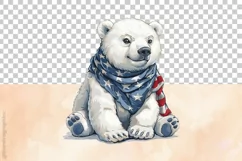 Funny Polar Bear | Patriotic Clipart | 4th of July Product Image 4