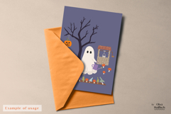 Cute Ghost PNG. Spooky Halloween Garden Ghost Clipart Product Image 3
