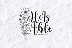 He Is Able Floral Quote SVG Design Christian Art Product Image 1