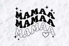 Mama Mama Mama SVG Retro Typographic Sublimation Design PNG Product Image 1