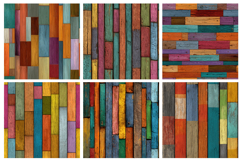 Colorful Wood Plank Seamless Pattern and Digital Paper Product Image 3