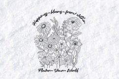 Happiness Blooms From Within Floral SVG Sublimation Design Product Image 1