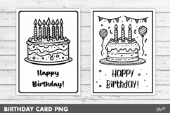 Birthday Cake Coloring Card PNG Product Image 1