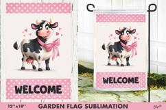Funny Valentine Cow Garden Flag PNG Product Image 1