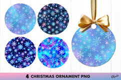 Christmas Ornament Sublimation. Snowflakes Round Sign PNG Product Image 1