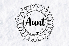 Aunt Sunflower SVG - Cute Floral Auntie Circle Design Product Image 3