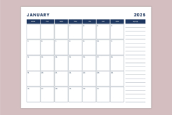 2026 landscape Monthly Calendar Canva Templates Product Image 3