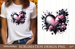 Gothic Heart, Gothic Romantic Sublimation Tshirt Design Product Image 1