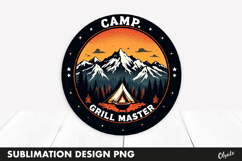 BBQ Retro Round Sublimation PNG, Camping PNG Product Image 1