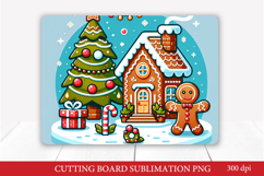 Gingerbread Christmas Cutting Board Sublimation PNG Product Image 1