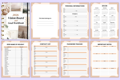 2026 Vision Board &amp; Goal Workbook Canva Templates Product Image 2