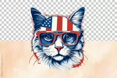Cymric Cat 03 Variations| Patriotic Clipart | 4th of July Product Image 5