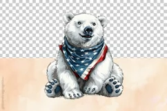Funny Polar Bear | Patriotic Clipart | 4th of July Product Image 5