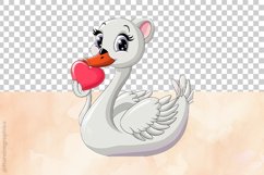 Cute Cartoon Swan Clipart 04 variations Product Image 5