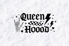 Queen Hoood SVG - Edgy Rock Style Skeleton Hand Shirt Design Product Image 3
