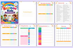 Rainbow Kids Chore Workbook | Routine &amp; Habits Canva Kdp Product Image 3