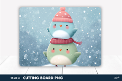 Cutting Board Winter Bird Sublimation PNG Product Image 1