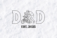 Dad Est 2025 SVG Father and Son Bicycle Sublimation Design Product Image 1