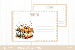 Halloween Card PNG. Vintage Pumpkin Postcard PNG Product Image 1