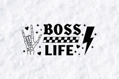 Boss Life SVG - Edgy Rock Style Skeleton Hand Shirt Design Product Image 3