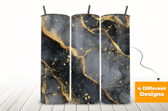 Black &amp; Gold Glitter Marble Texture Seamless Pattern Product Image 3