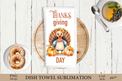 Thanksgiving Turkey Dish Towel Sublimation Product Image 1
