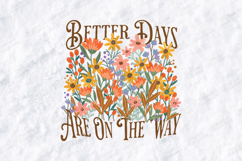 Better Days Are On The Way Boho Floral JPG Digital Design Product Image 1