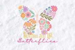 Beautiful Just Like Butterflies Floral SVG Sublimation PNG Product Image 3