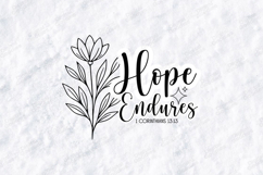 Hope Endures Floral Quote SVG Design Christian Art Product Image 1