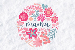 Mama Boho Floral Wreath Pink JPG Digital Art Design Product Image 1