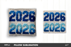 2026 Latch Hook Yarn Sublimation. Pillow Case PNG Product Image 1